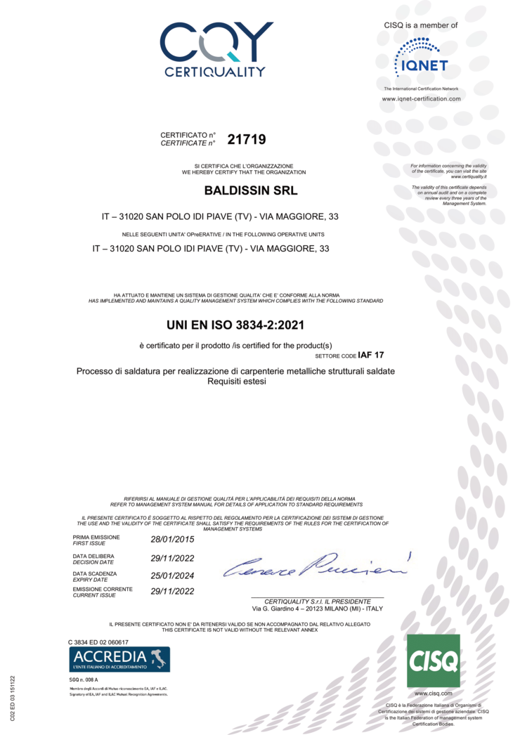 UNI EN ISO 3834-2:2021